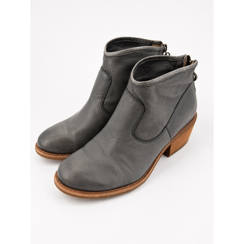 Söfft Gray Leather Ankle Booties Back Zip Comfort Boots Women's 7.5